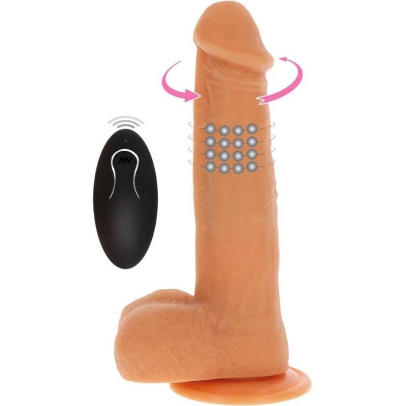 Gode Vibrant Réaliste Billes Rotatives Ventouse Naked - Get Real