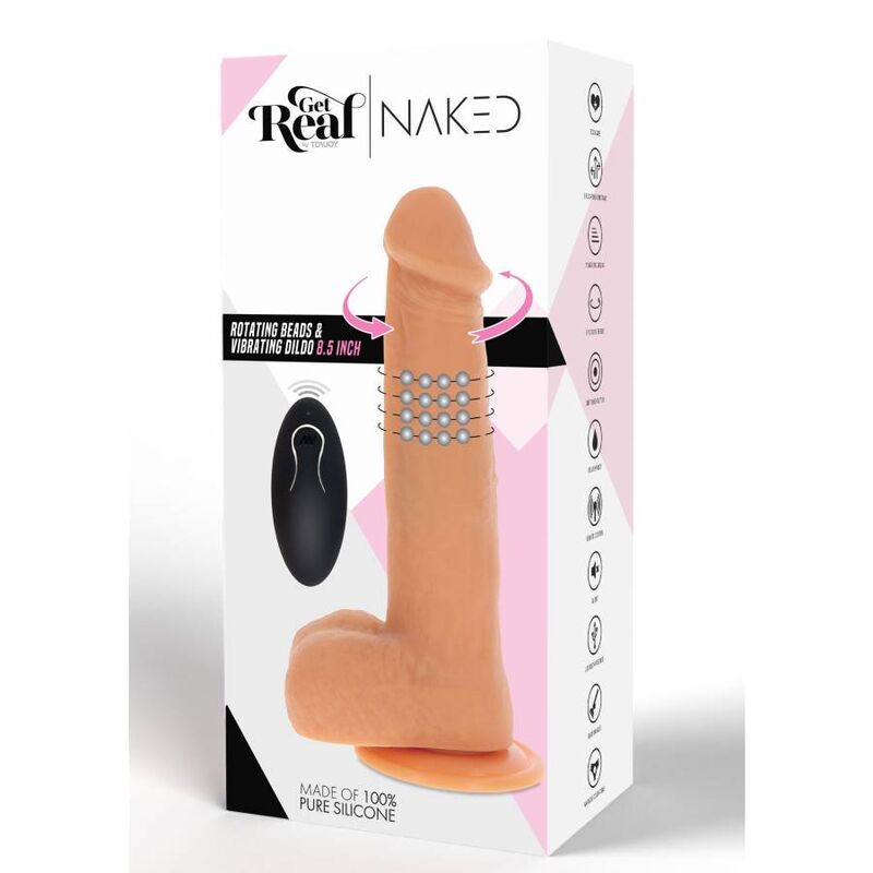 Gode Vibrant Réaliste Billes Rotatives Ventouse Naked - Get Real