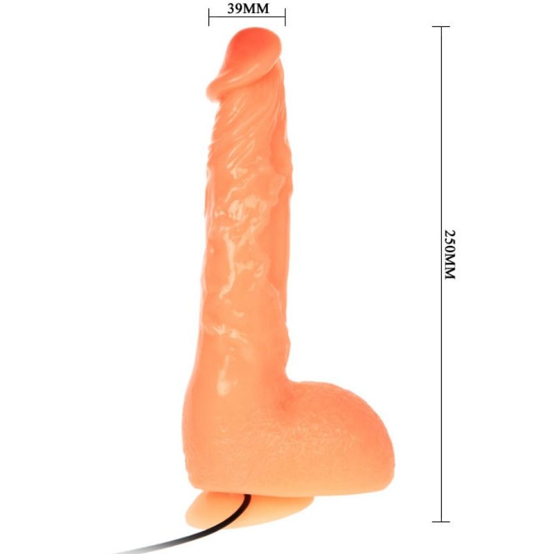 Gode Vibrant Réaliste Veineux Ventouse Télécommande Multi-Vitesses - Baile