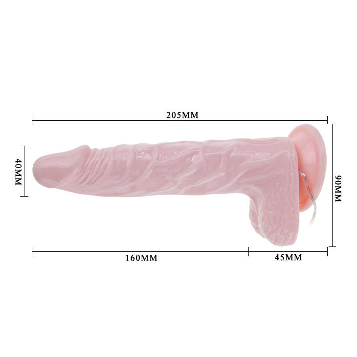 Gode Vibrant Rotatif Réaliste Super Rota Dong 20,5 cm Ventouse - Baile