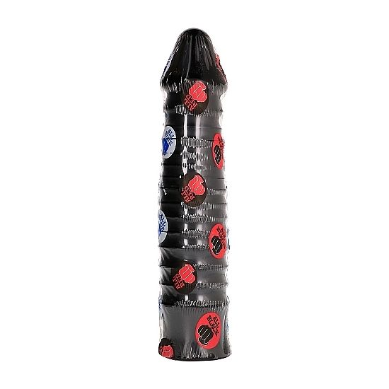 Gode XXL Nervuré All Black 26 cm Large Texturé - All Black