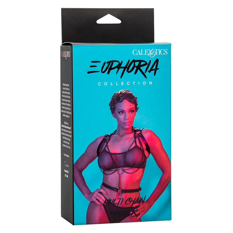Harnais BDSM Licol Multichaînes Euphoria Cuir Végétalien - CalExotics