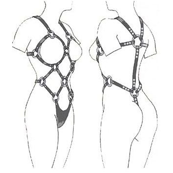Harnais Cuir BDSM Femme Réglable Lié Intégral Tailles S à XL - Leather Body
