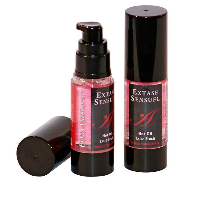 Huile de Massage Effet Froid Fraise 30 ou 100 ml - Extase Sensual