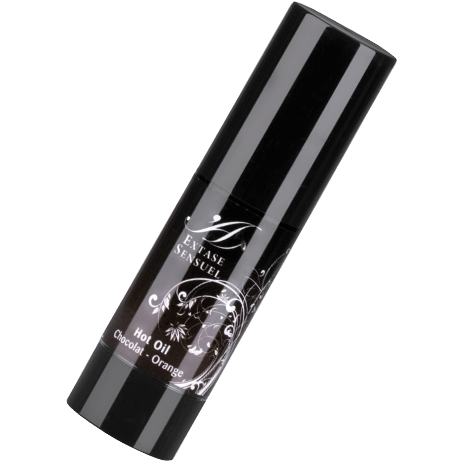 Huile de Massage Stimulante Chocolat & Orange - Effet Chauffant - Extase Sensual