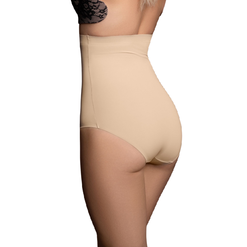 Culotte Gainante Taille Haute Sans Couture Invisible Beige - Bye Bra
