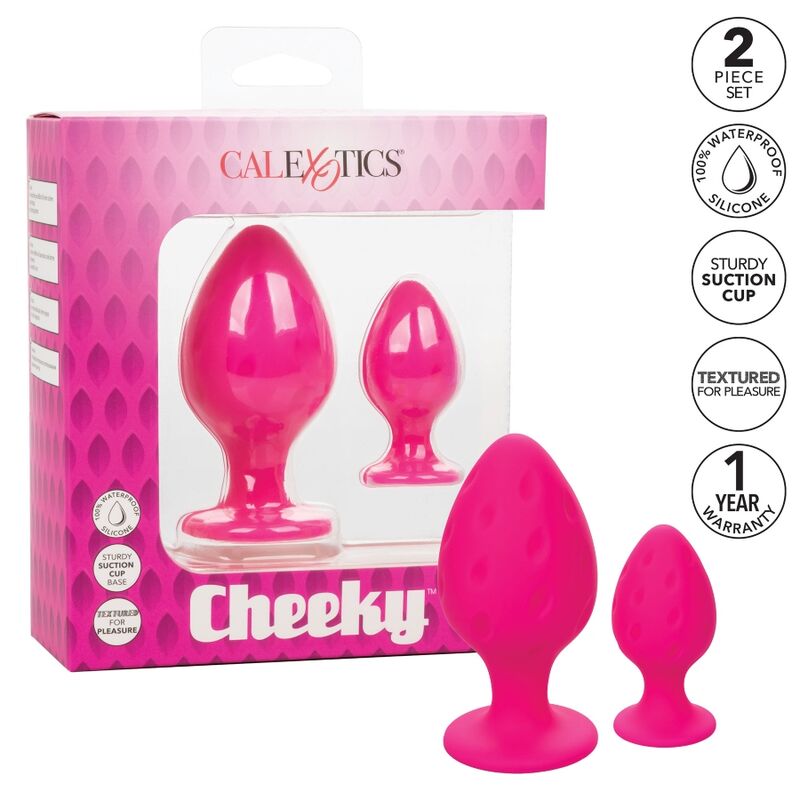 Set de 2 Plug Anal Cheeky - Silicone Ventouse S et L - CalExotic