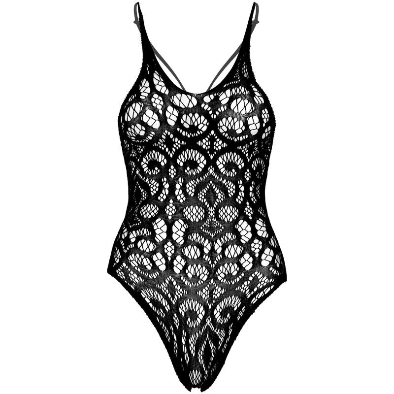 Teddy Dentelle Volutes Sans Couture Dos Cage Ouvert - Leg Avenue