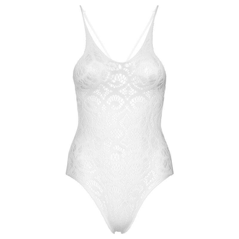 Teddy Dentelle Volutes Sans Couture Dos Cage Ouvert - Leg Avenue