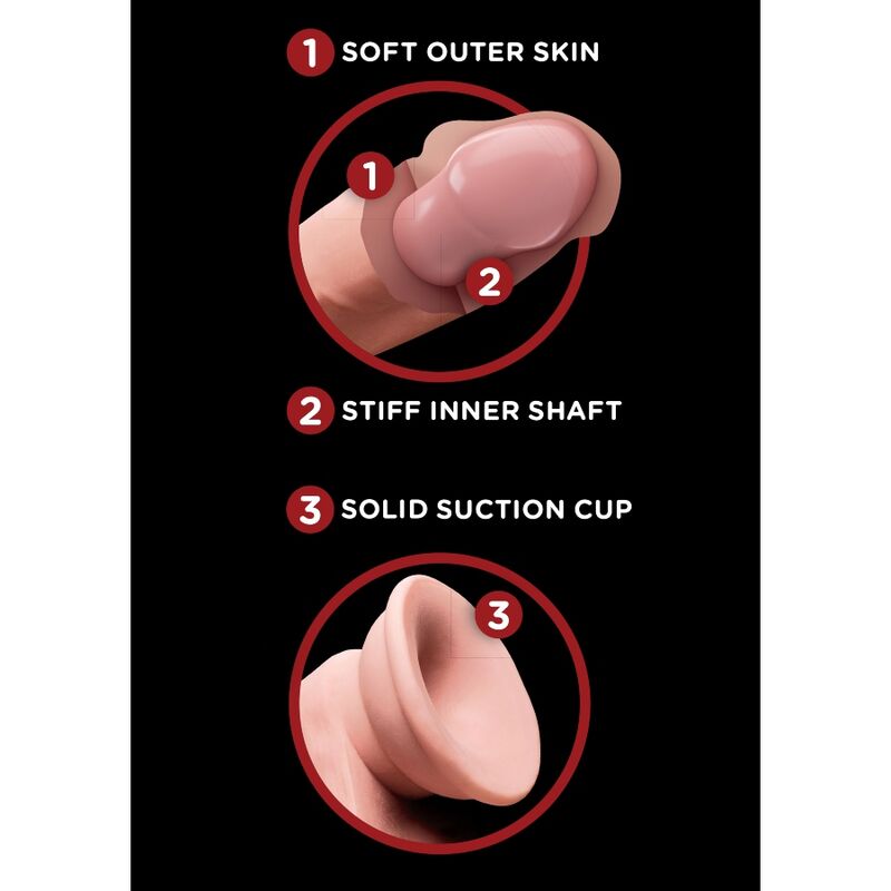 Gode Réaliste 3D Plus testicules Intégrées 15,2 cm - King Cock