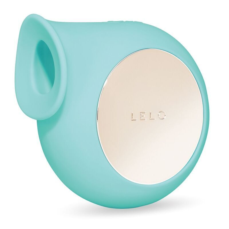 Stimulateur clitoridien Sila Cruise vert d'eau de Lelo avec sa plaque de commande dorée