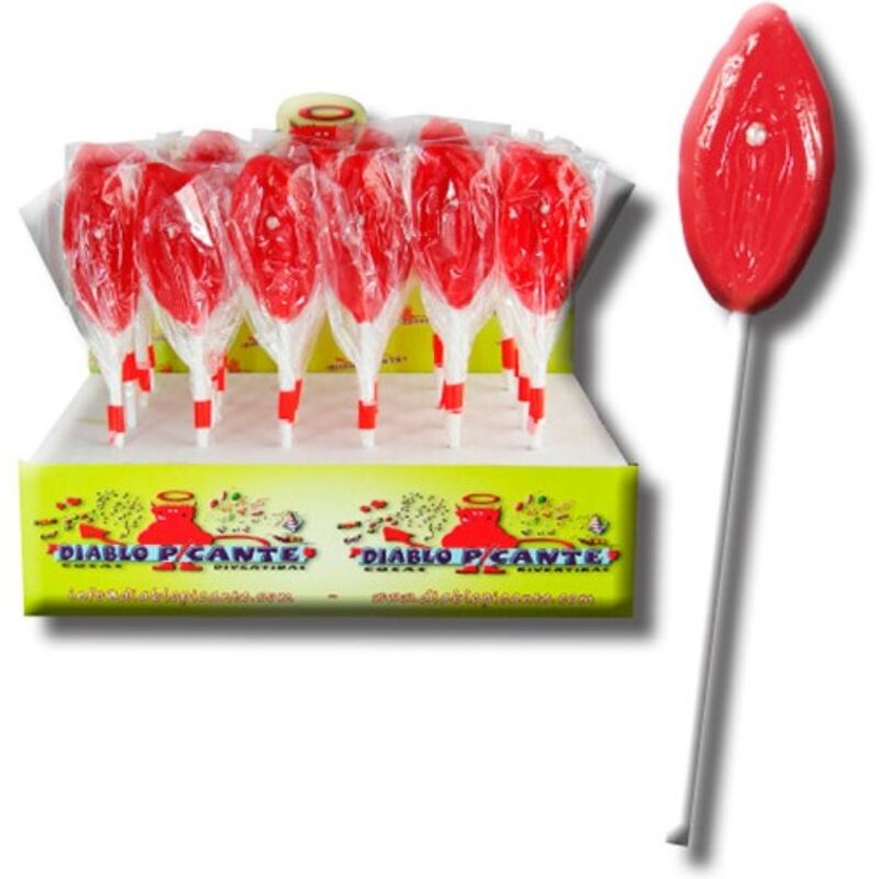 Sucette Gummy Forme Vagin ou Pénis Saveur Fraise - Diablo Goloso