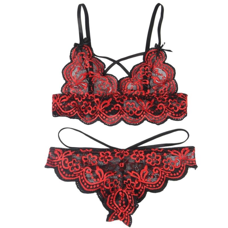 Ensemble Lingerie 2 Pièces Top et String Dentelle Brodée - Subblime