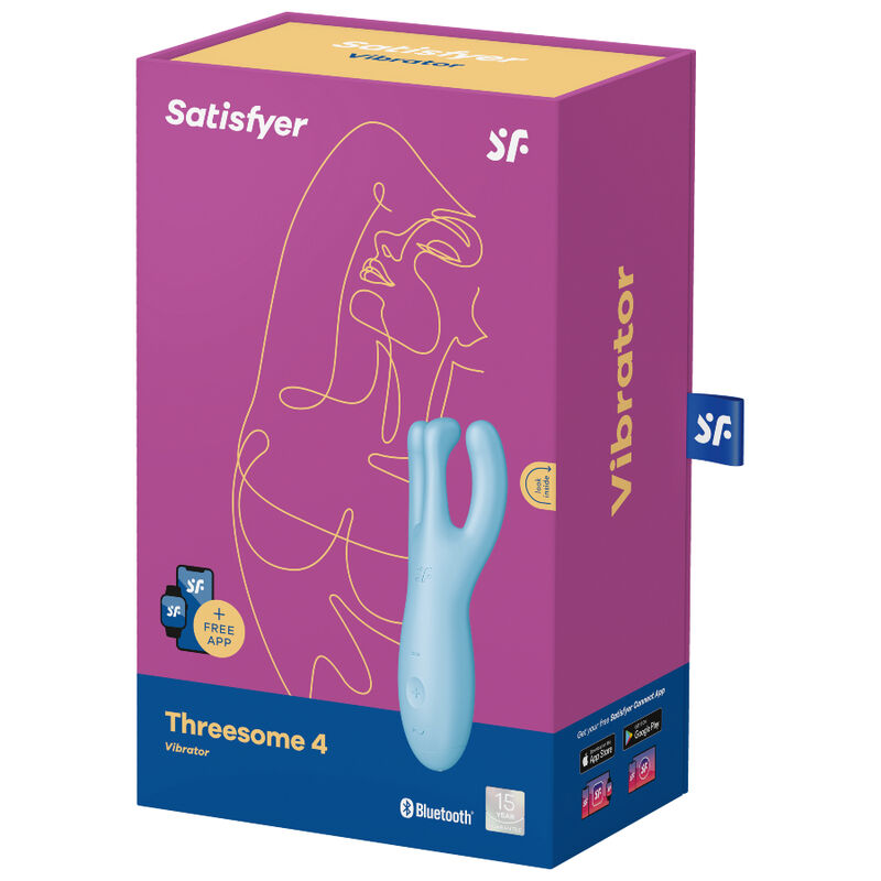 Vibromasseur Connecté Threesome 4 App Silicone Rechargeable - Satisfyer