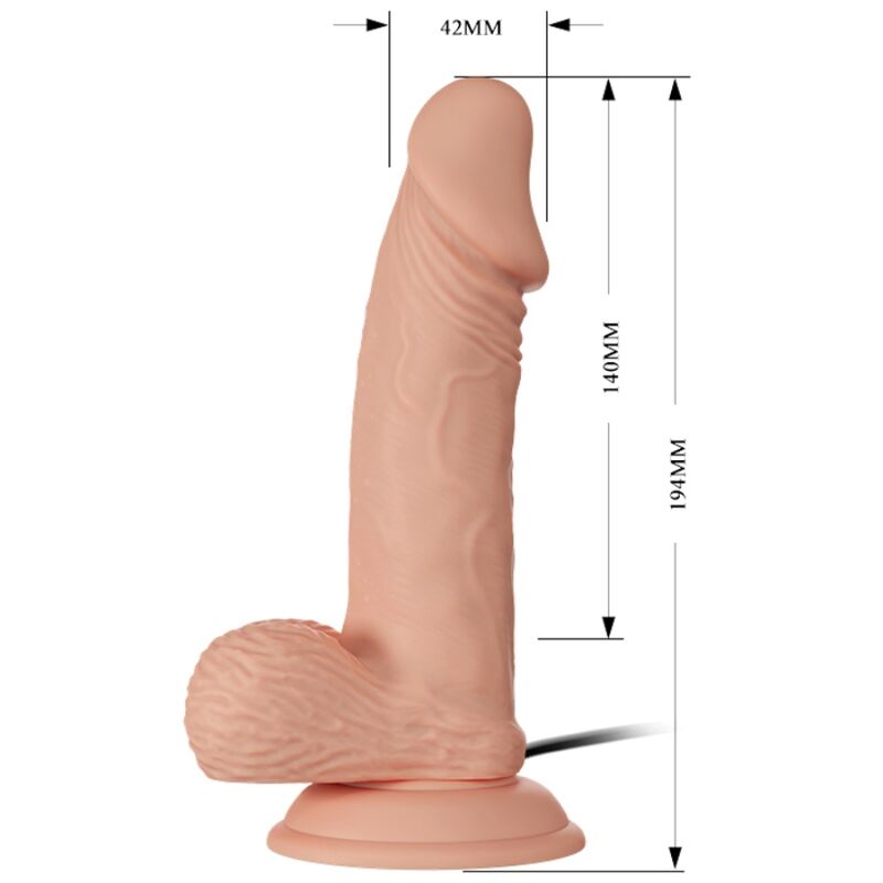Vibromasseur Réaliste Zebulon Silicone Multi-Vitesses 19,4 cm - Baile