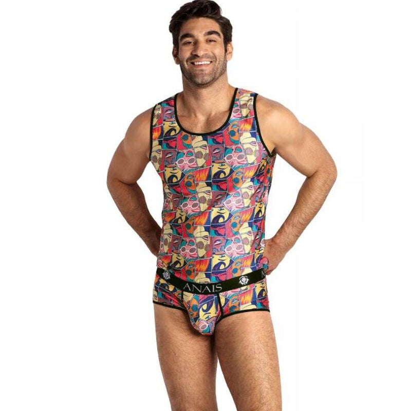Débardeur Homme Sexy Comics Résille Tissu Stretch 2 Tailles - Anais Men