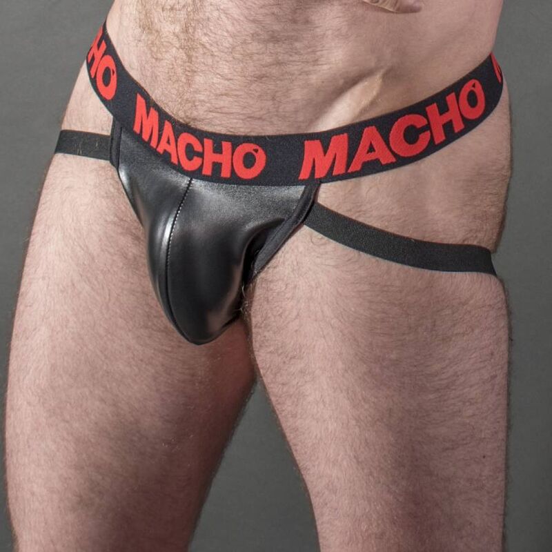 Jockstrap Cuir Sexy MX25RC Lanières Ajustables 4 Tailles - Macho Underwear