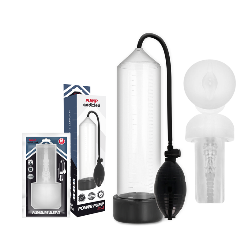 Pompe à Pénis Manuelle RX3 Manchon Amovible Texturé - Pump Worx