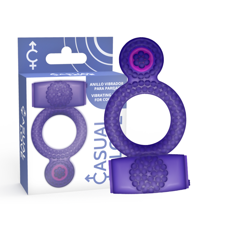 Cockring Double Plaisir Vibrant - Anneau Extensible TPR - Casual Love