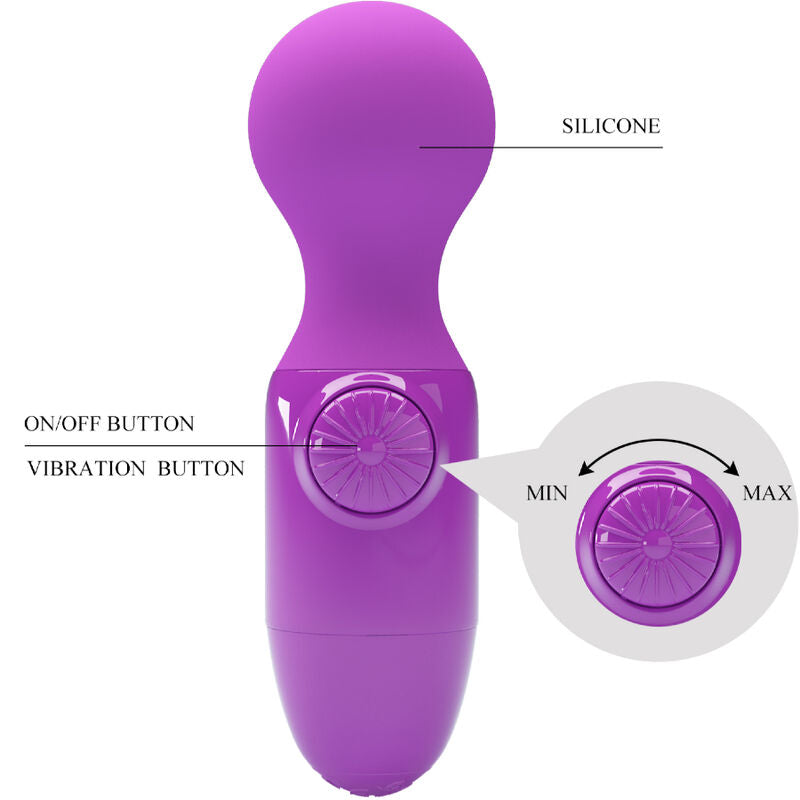 Mini Wand Masseur Personnel Silicone Multivitesse - Pretty Love