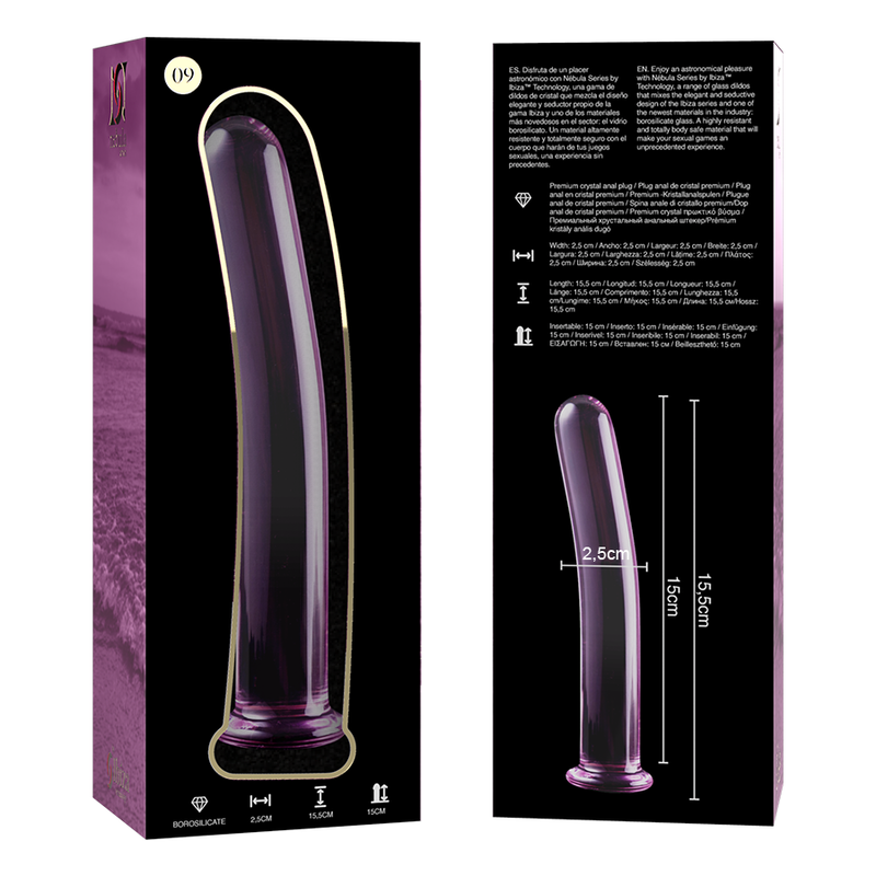 Gode en Verre Borosilicate Modèle 9 Rose 15,5 cm - Nebula Series By Ibiza