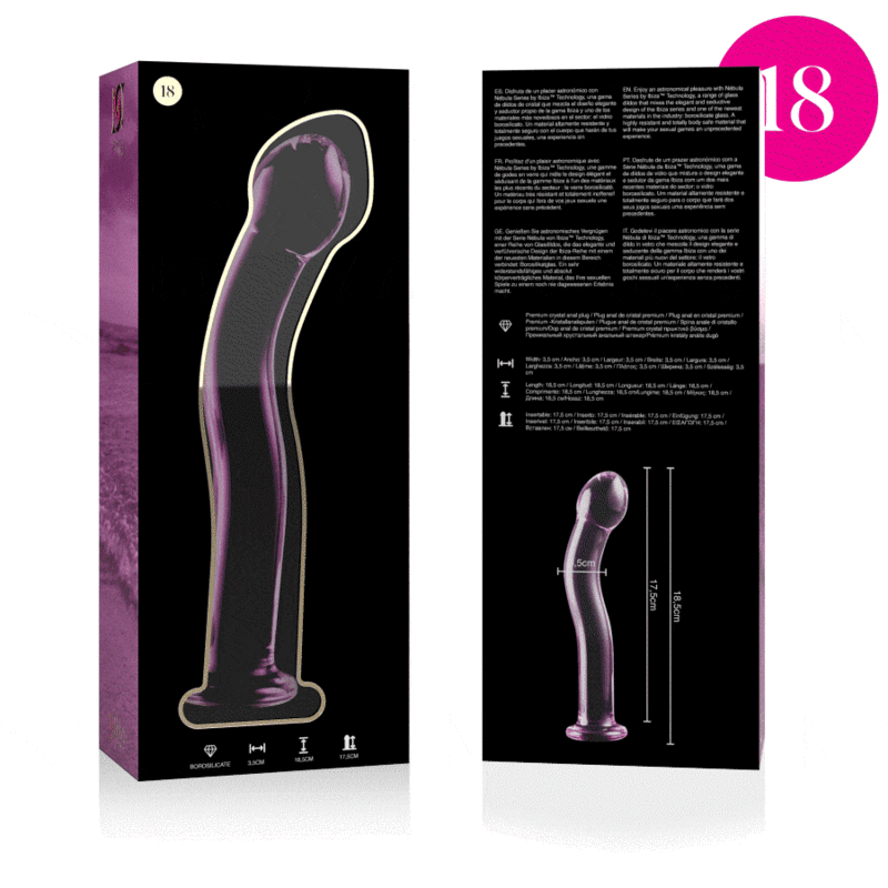 Gode en Verre Borosilicate Modèle 18 Texturé 18,5 cm - Nebula Series By Ibiza