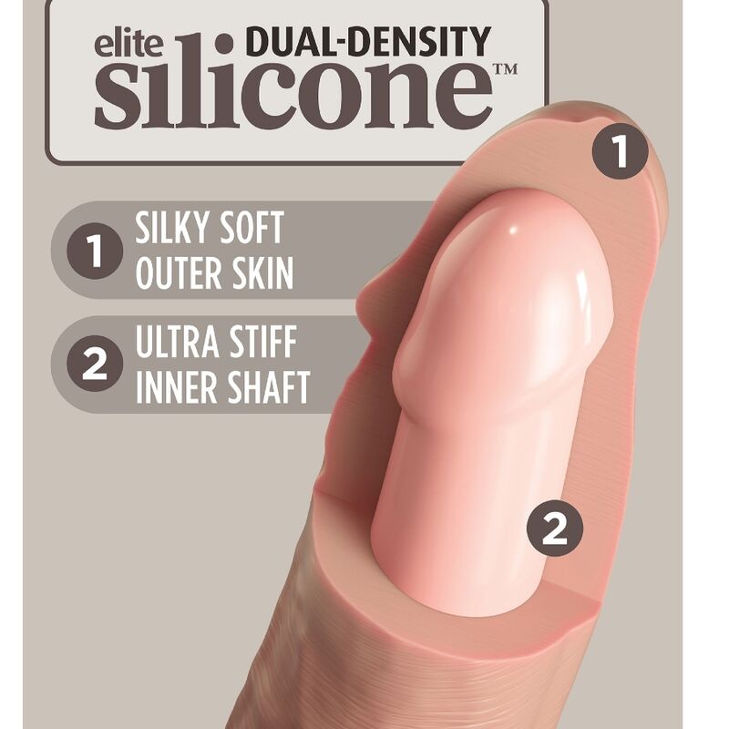 Gode Réaliste Elite Silicone Dual Density Ventouse - King Cock