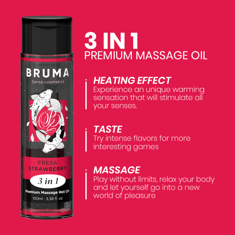 Huile de Massage Chauffante 3 en 1 Comestible 100 ml - Bruma