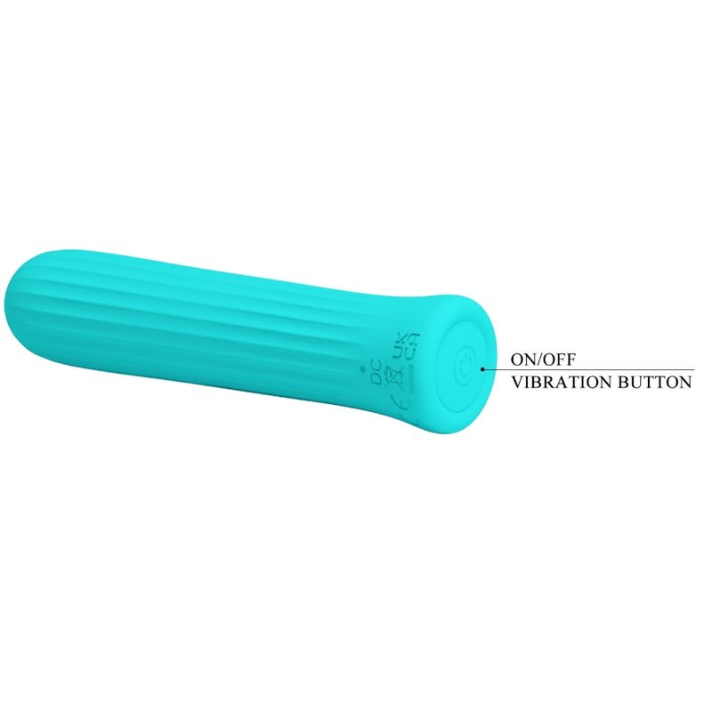 Vibromasseur Compact Blanche 12 Vitesses Texturé - Silicone - Pretty Love