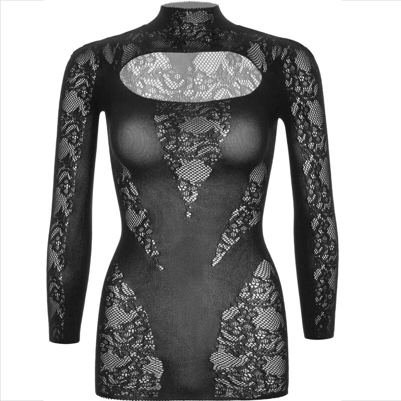 Mini Robe Dentelle Manches Longues Transparente - Nylon - Leg Avenue