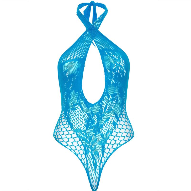 Teddy Dos Nu Croisé Dentelle et Résille - Nylon - Leg Avenue