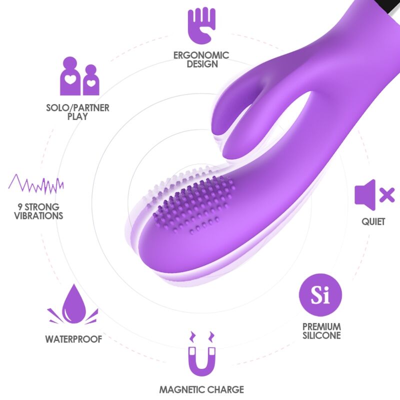 Vibromasseur Rabbit Chatouilleur - Double Stimulation 2x9 Modes - Armony