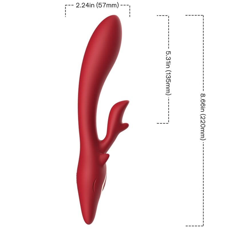 Cotes du rabbit Elk rouge d'Armony : 220 mm de long, tige de 135 mm, 57 mm de large