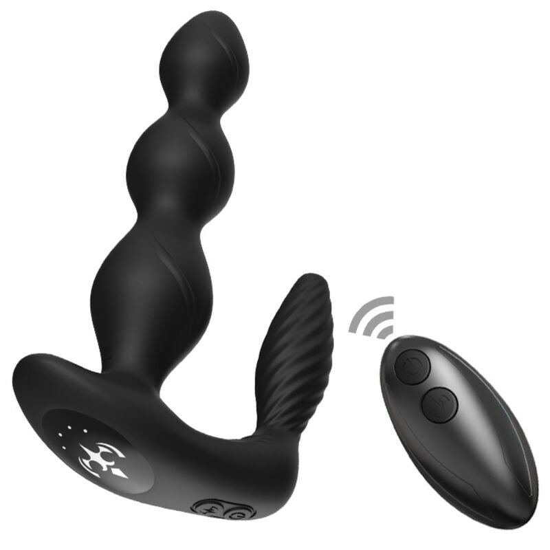 Stimulateur prostatique Manfun Armony noir à trois renflements avec sa télécommande