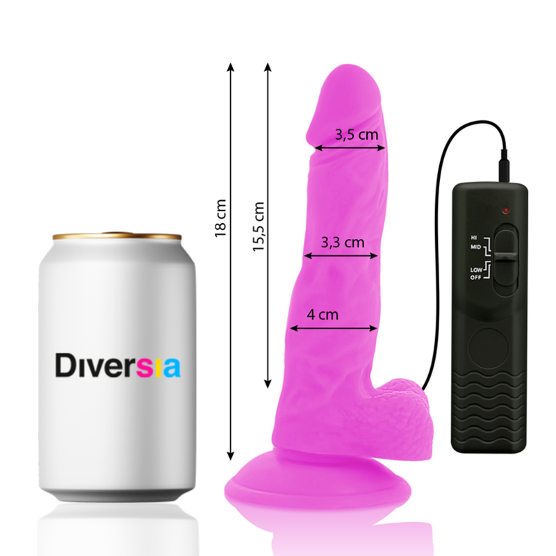 Gode Ventouse Vibrant Flexible Télécommande - TPE Souple - Diversia