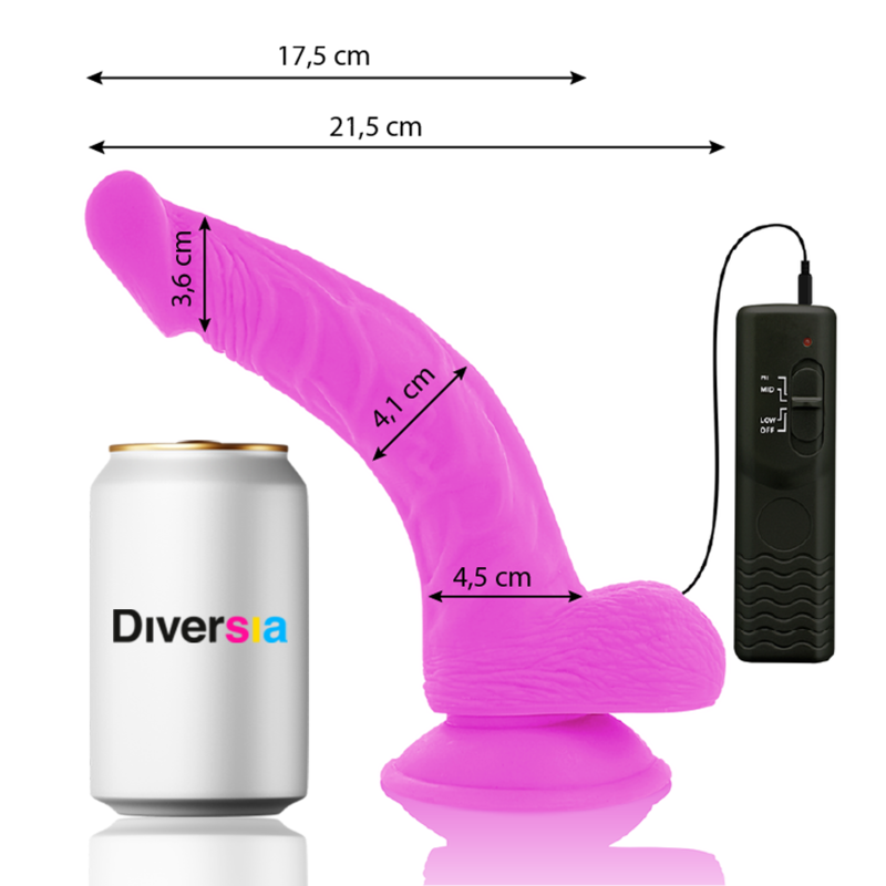 Gode Ventouse Vibrant Flexible Télécommande - TPE Souple - Diversia