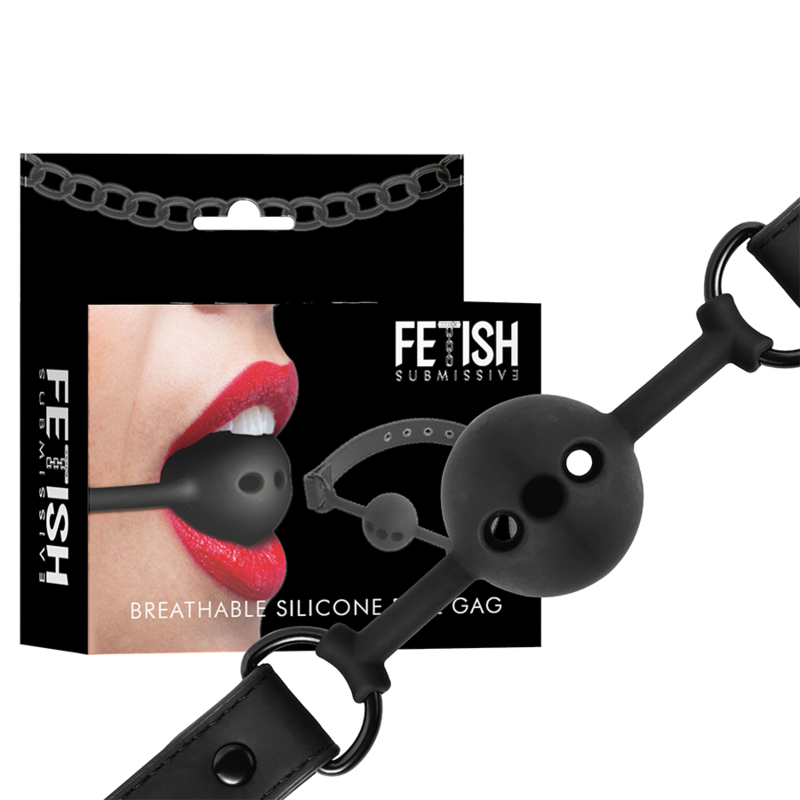 Bâillon Boule Respirant Vegan Sangles Réglables - Fetish Submissive