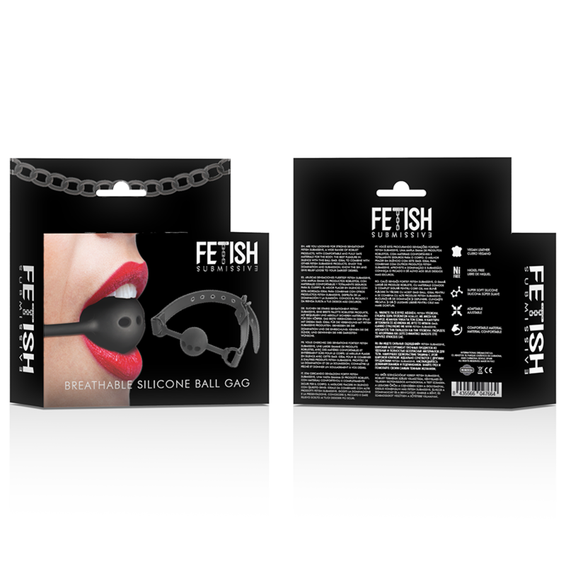 Bâillon Boule Respirant Vegan Sangles Réglables - Fetish Submissive