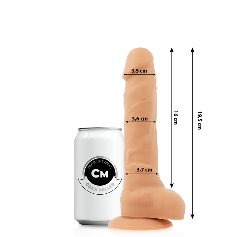 Gode Ventouse Réaliste Silicone Double Densité Articulable - Cock Miller