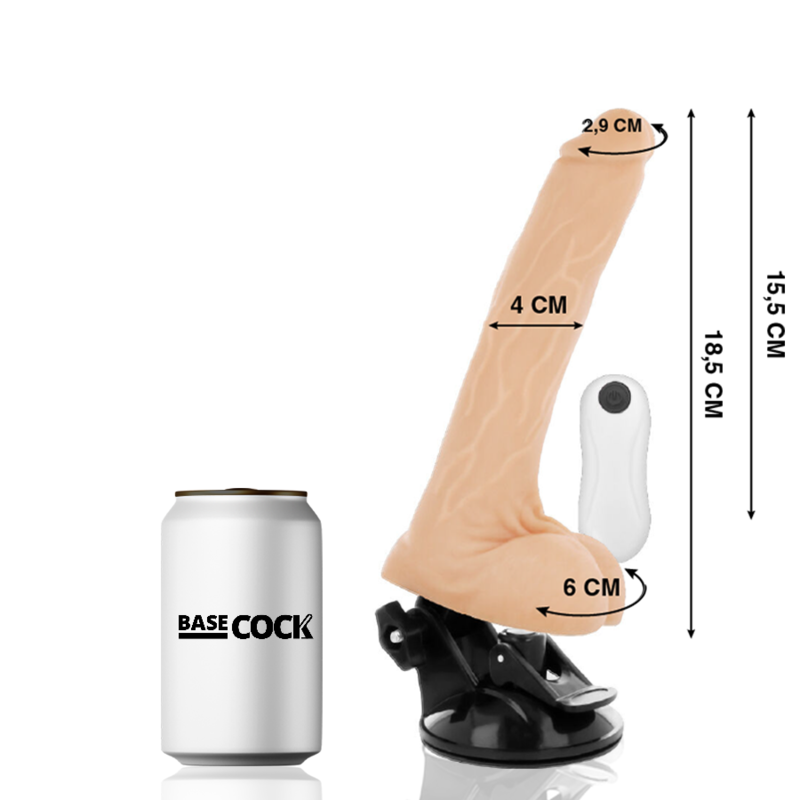 Gode Vibrant Réaliste Articulable Télécommandé 21 cm - Basecock