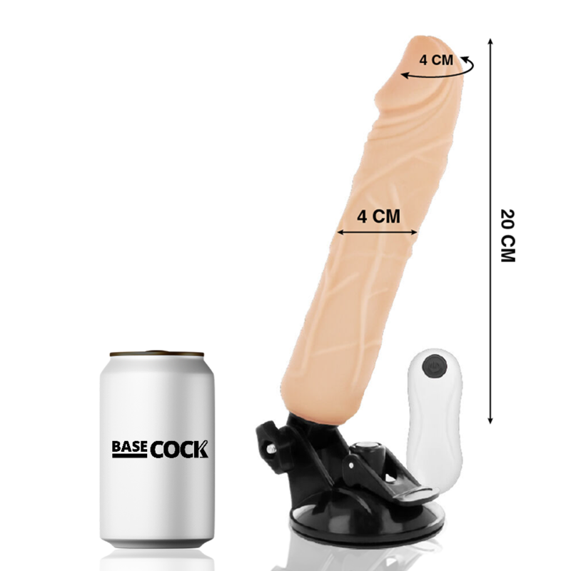 Vibromasseur Réaliste Télécommande 12 Modes Extenseur 20 cm - Basecock