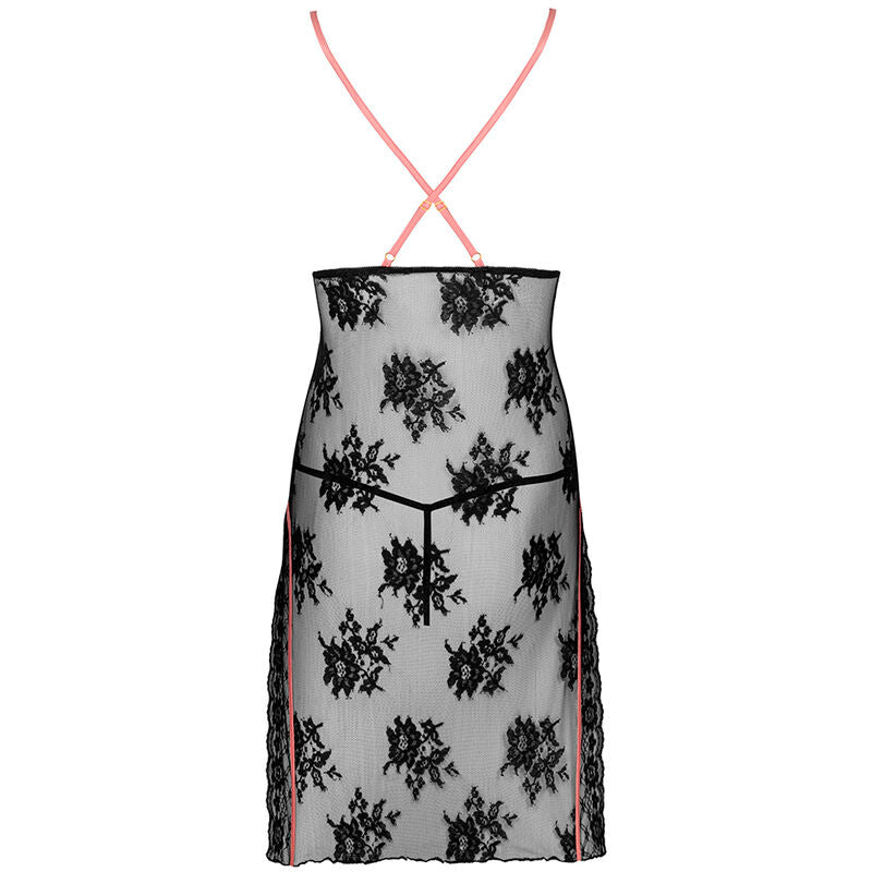 LIVCO CORSETTI FASHION - KARONIN LC 90628 CHEMISE + CULOTTE NOIR L/XL