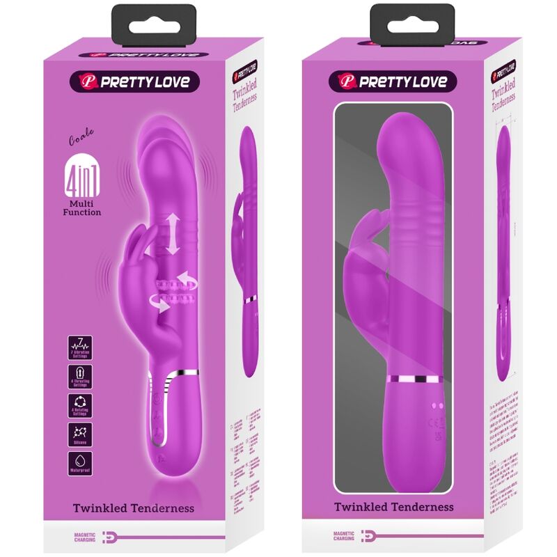 Vibromasseur Rabbit Coale Perles Rotatives Triple Stimulation - Pretty Love