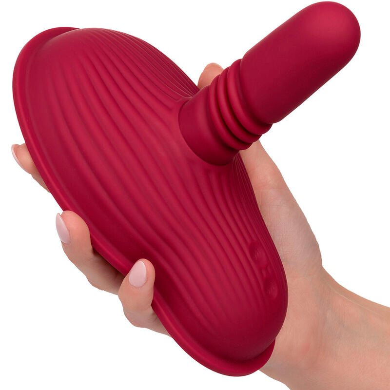Vibromasseur à Chevaucher Double Moteur Télécommande 12 Modes Rouge - CalExotics