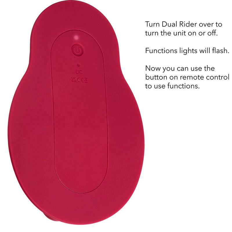 Vibromasseur à Chevaucher Double Moteur Télécommande 12 Modes Rouge - CalExotics