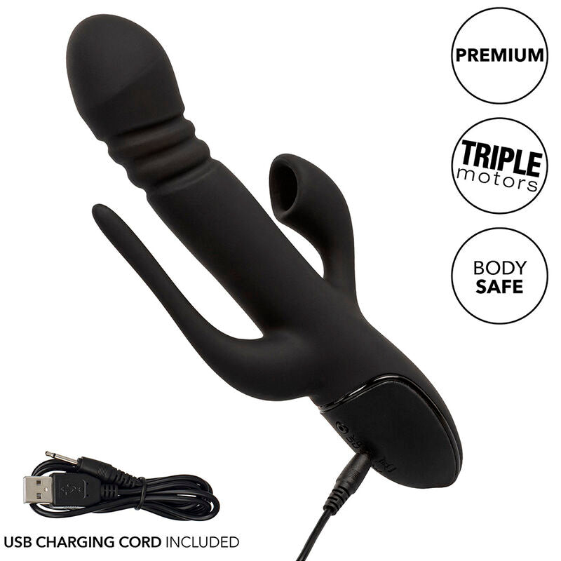 Vibromasseur Rabbit Triple Stimulation Point G Clitoris Silicone - CalExotics