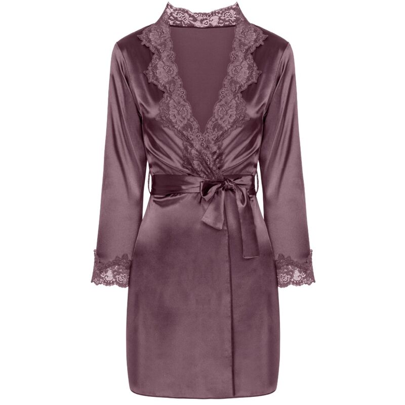Ensemble Peignoir Nuisette et String Jacqueline Satin Dentelle - Livco Corsetti