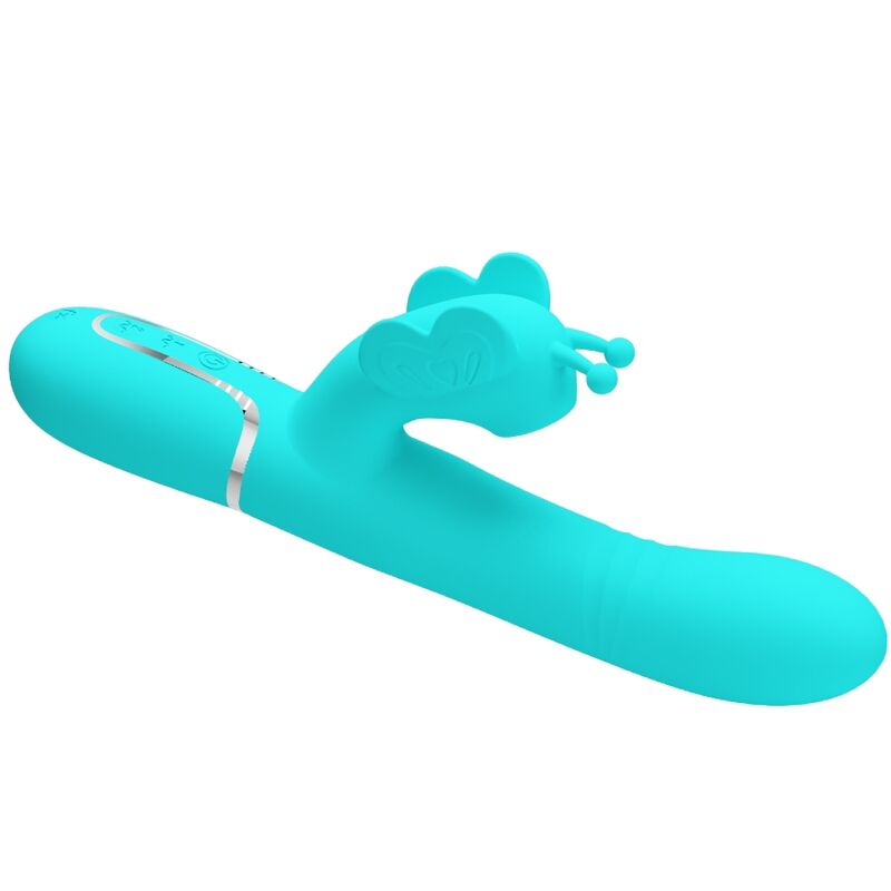 Vibromasseur Rabbit Papillon 4 en 1 Perles Rotatives - Silicone - Pretty Love