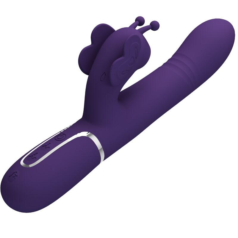 Vibromasseur Rabbit Papillon 4 en 1 Perles Rotatives - Silicone - Pretty Love