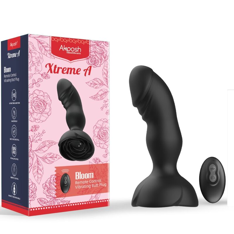 Set Vibromasseur Rose et Plug Anal Vibrant Bloom - Télécommande - Armony
